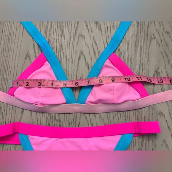 SHEIN Colorblock Neon Bikini Set Size S - Picture 6 of 9